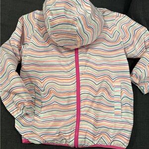 Lands' End Multicolor Striped Kids Raincoat - compactable